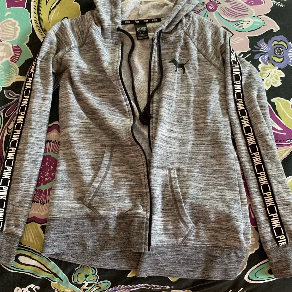 Grey zip up sweatshirt from PINK